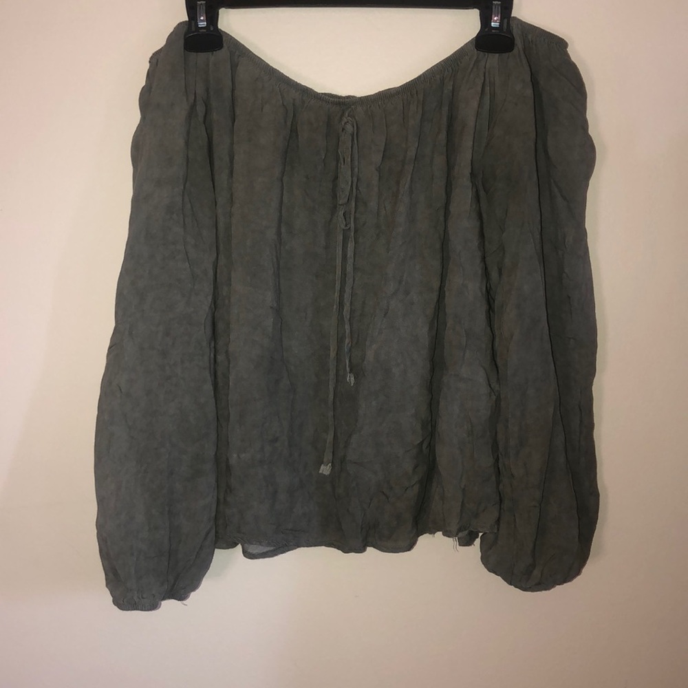 Green off the shoulder top